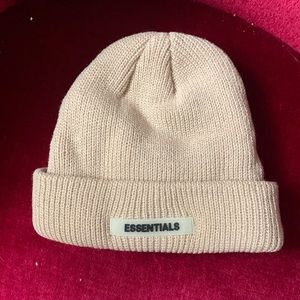 Beige essentials beanie